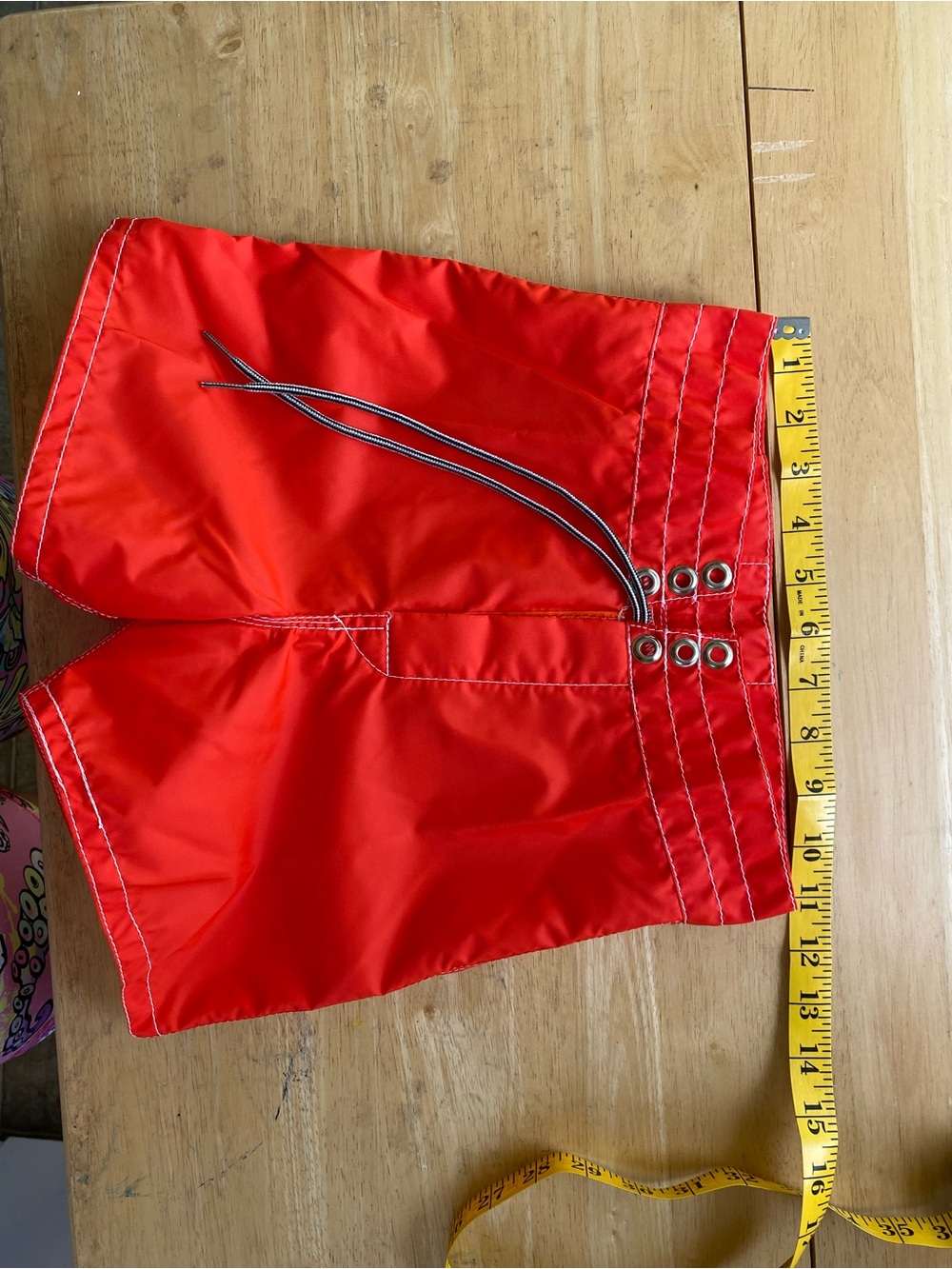 Birdwell Kids Red Swim Hybrids with Striped Drawcord